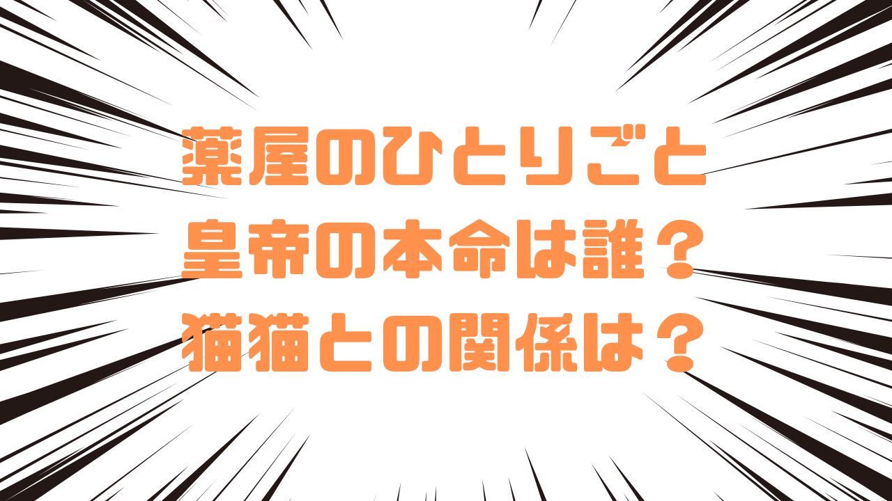 薬屋のひとりごと皇帝の本命は誰？猫猫との関係は？